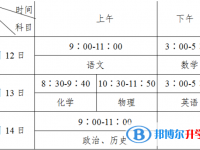 攀枝花2021年中考考试时间