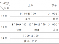 攀枝花2021年中考时间表